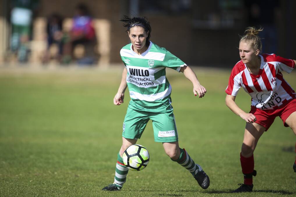 STRIKE WEAPON: Alicia Torcaso will be Albury United's focal point for this weekend's local derby.