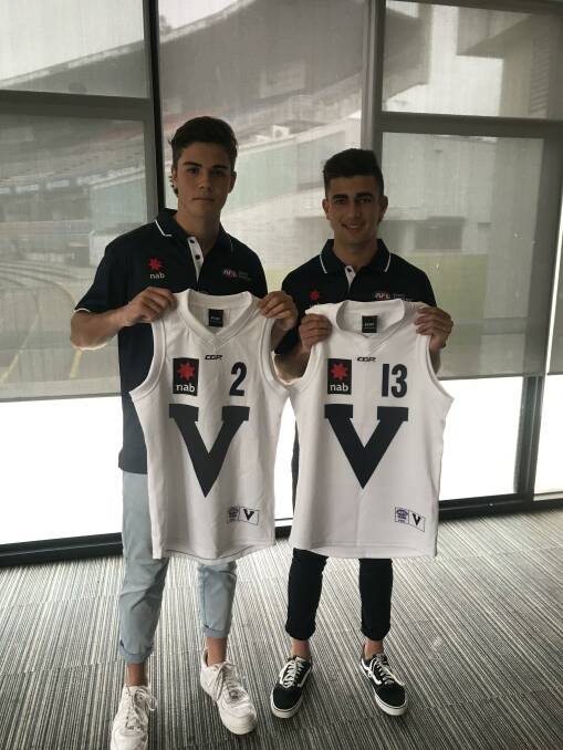 BRIGHT FUTURES: Lavington's Campbell Chesser and fellow under-16 Victoria Country captain Josh Rachele have been named in the 2021 AFL Academy squad.