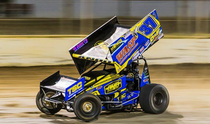 FAST START: Albury's Grant Anderson claimed victory in the opening Sprintcar Series round at Moama's Heartland Raceway. Picture: SHAYNE T WRIGHT