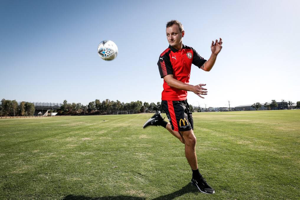 HE'S A NATURAL: Murray United recruit Aidan Rees only took up the sport at 15, but has made a name for himself has a potent goal-scorer. Rees crossed from Albury United in the off-season. Pictures: JAMES WILTSHIRE