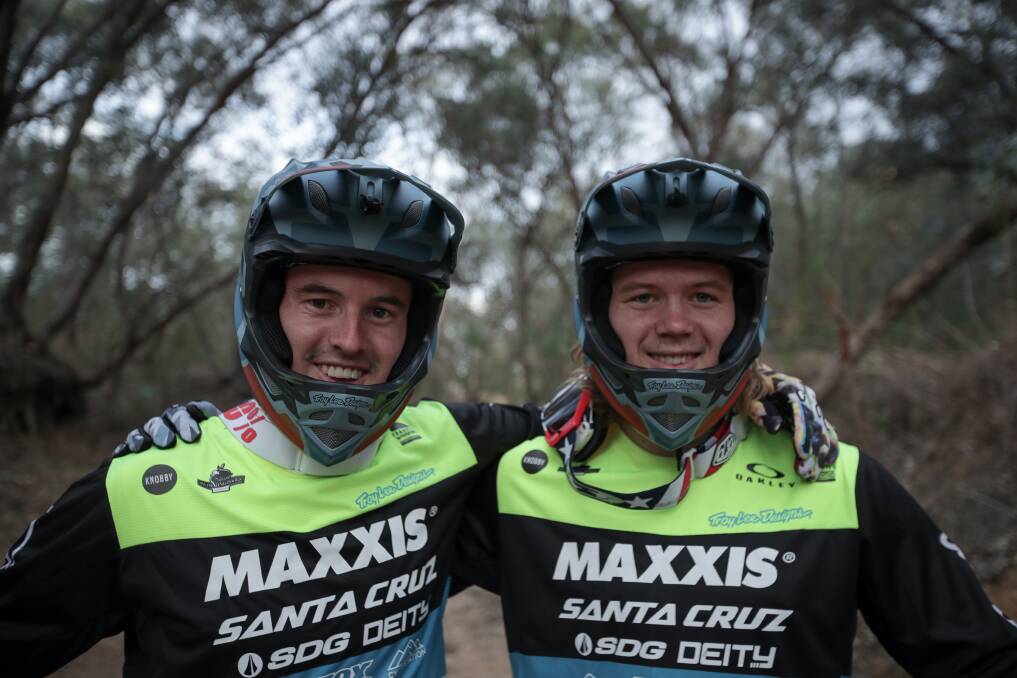 ZWARSOME: Oliver and Ben Zwar arrived in Sweden this week to take the next step in their downhill mountain bike careers. Picture: JAMES WILTSHIRE