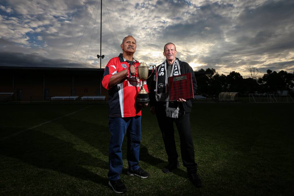 TITANS: Wodonga Bears' first premiership captain-coach Hau Heta and Corowa Cougar great Greg Provost have had a shield named in their honour. Picture: JAMES WILTSHIRE
