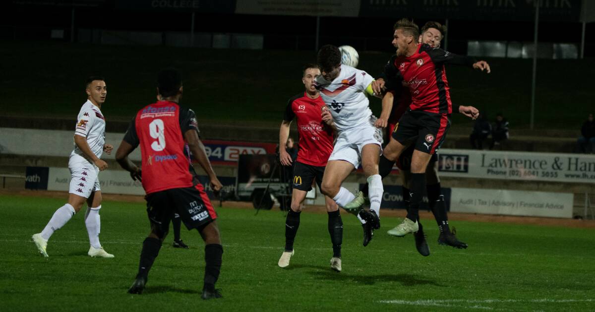 WORKHORSE: Murray United midfielder Josh Zito willed himself to every contest in the club's 2-1 win against Brunswick City on Saturday. Picture: TARA TREWHELLA