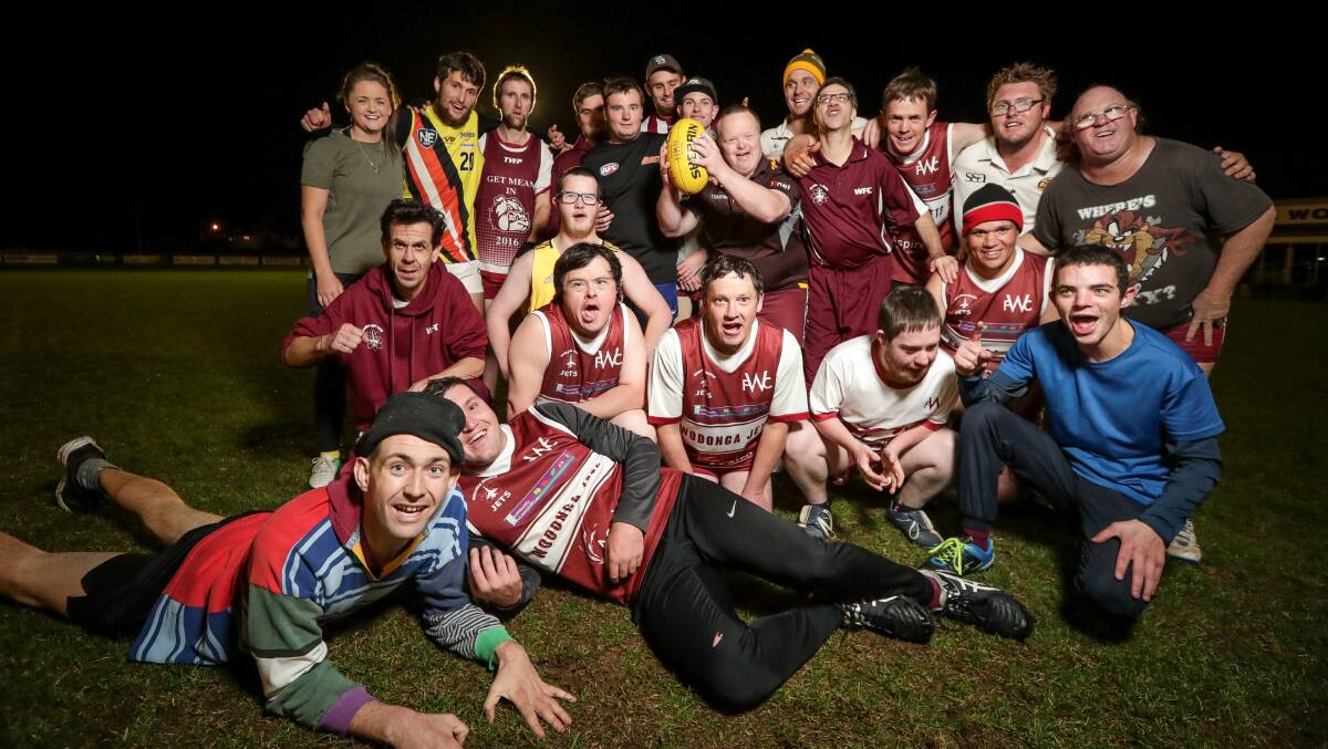 The Wodonga Bulldogs all-abilities team during a training session last year.