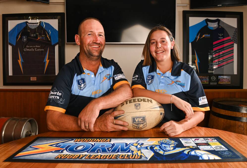 LEAD THE WAY: The experienced Brendon Compton and club junior Tiarna Stuart will coach Wodonga Storm's senior men's and women's league tag sides, respectively, in the 2021 Murray Cup season. Picture: MARK JESSER