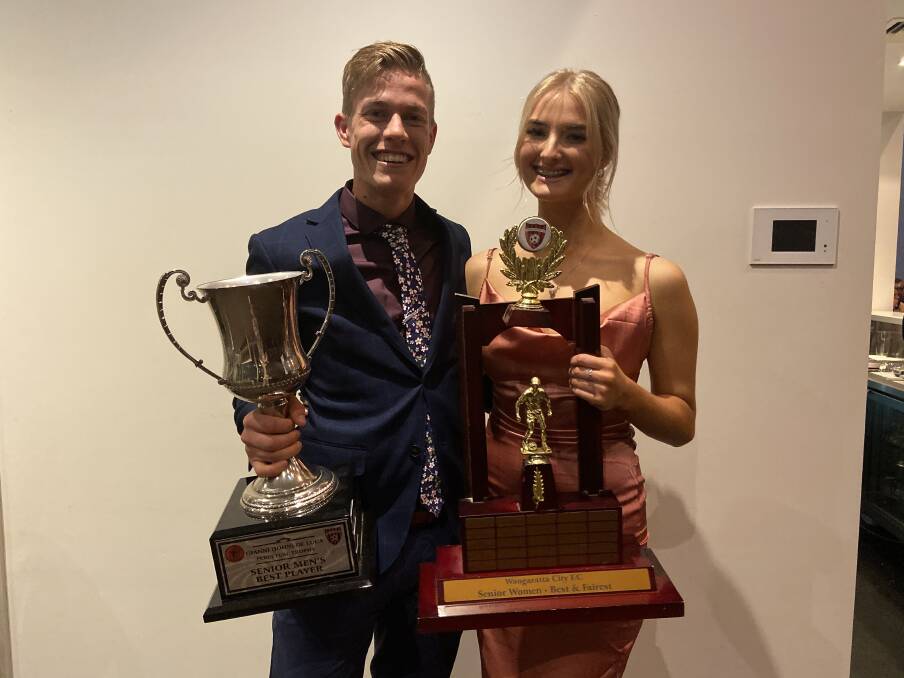 STANDOUTS: Lachie Campbell and Mia Calder were recognised as Wangaratta's senior men's and women's best and fairest players for 2019. 