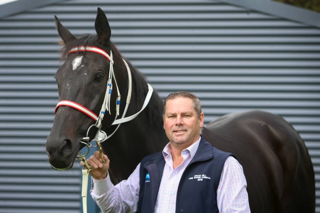 WINNER'S CIRCLE: Wangaratta trainer-owner Chris Davis was over the moon with Just Stellar's run at Kilmore this week. Picture: JAMES WILTSHIRE