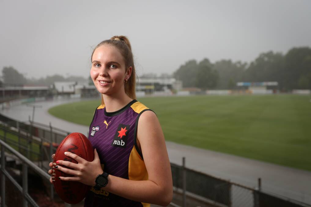 RARING TO GO: Murray Bushranger Sophia McCarthy will line up at centre half-forward for the side's first round NAB League clash against Bendigo Pioneers at Yarrawonga on Saturday. Picture: JAMES WILTSHIRE