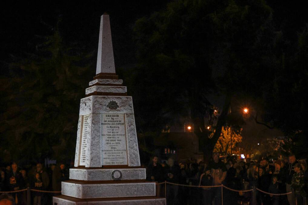 LEST WE FORGET: Hundreds of Wodonga residents gathered at Woodland Grove to mark the Border city's first Anzac Day dawn service since 2019. Picture: JAMES WILTSHIRE