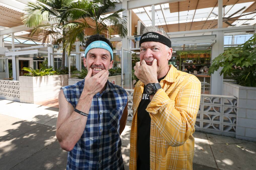 Mathieu Dore and Mark Hore have been growing out their moustaches for the Flanno 5K run raising funds and awareness for Movember Foundation. Picture by James Wiltshire
