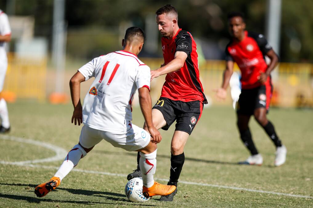 THREE FROM THREE: Tom Youngs was the lone hand in front of goal for Murray United against Bulleen on Sunday, scoring his third in three games. Picture: JAMES WILTSHIRE
