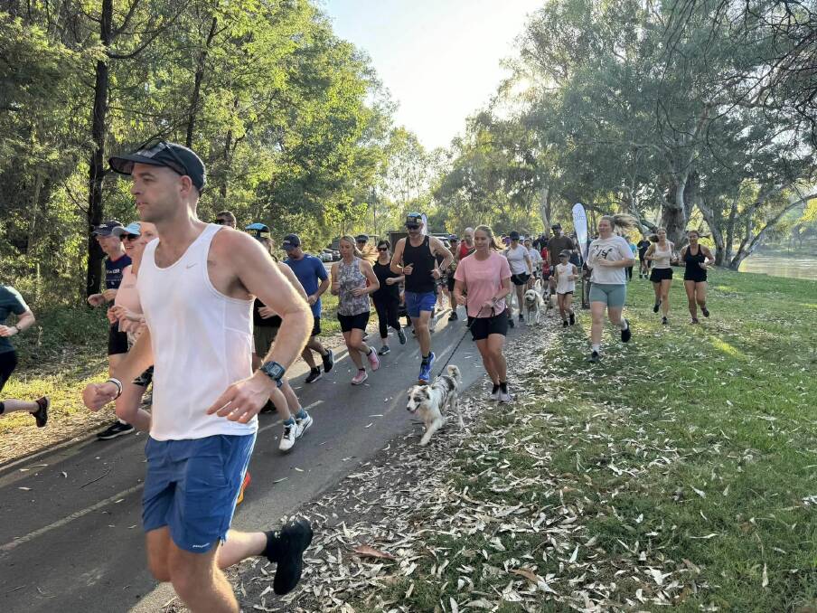 A huge field of runners and walkers takes off from Kremur Street boat ramp for the February 17 Albury Wodonga parkrun event. Picture supplied