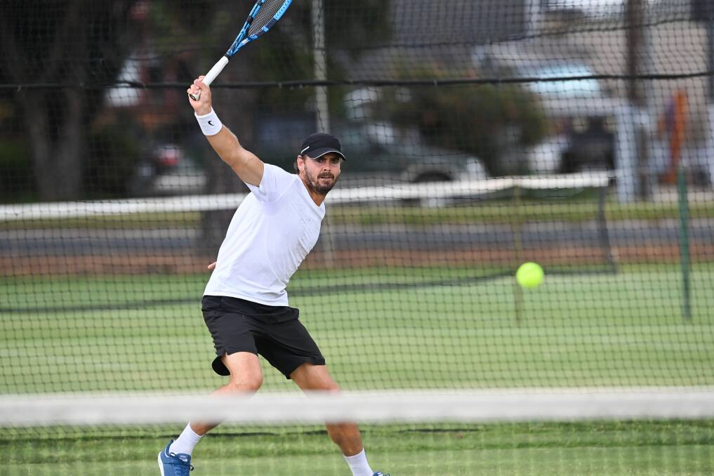 STELLAR: Lismore's Brendon Moore made it three titles in a row with his victory in the Victorian Junior Grasscourt Championship open men's singles. Picture: MARK JESSER
