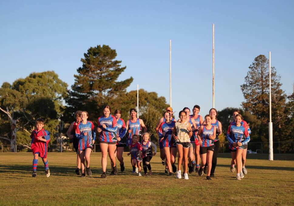 HAVING A BALL: Beechworth Football-Netball Club are preparing for a new-look Easter Fun Run, the first since 2018. Picture: JAMES WILTSHIRE