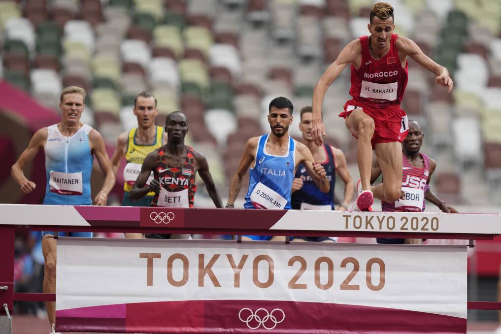 PROUD: Myrtleford's Ben Buckingham ran a four-second personal best in the heats of the men's 3000m steeplechase, despite initially being disqualified. Picture: AP