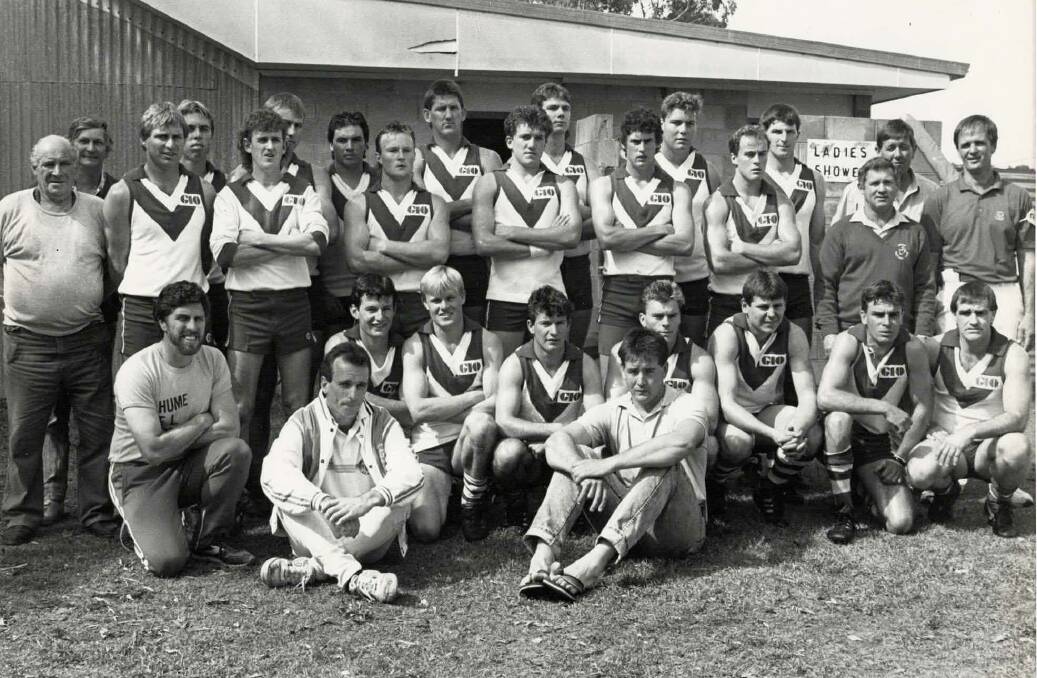 SHOCK PREMIERS: Henty's 1990 premiership side was given little chance against hot favourites Jindera, but the inexperienced Swampies prevailed.