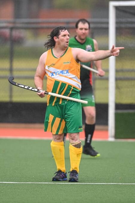 BRING BACK THE BEATH: Border hockey veteran Ian Beath made his comeback for the Albury-Wodonga Spitfires against Goulburn on Saturday. Picture: MARK JESSER
