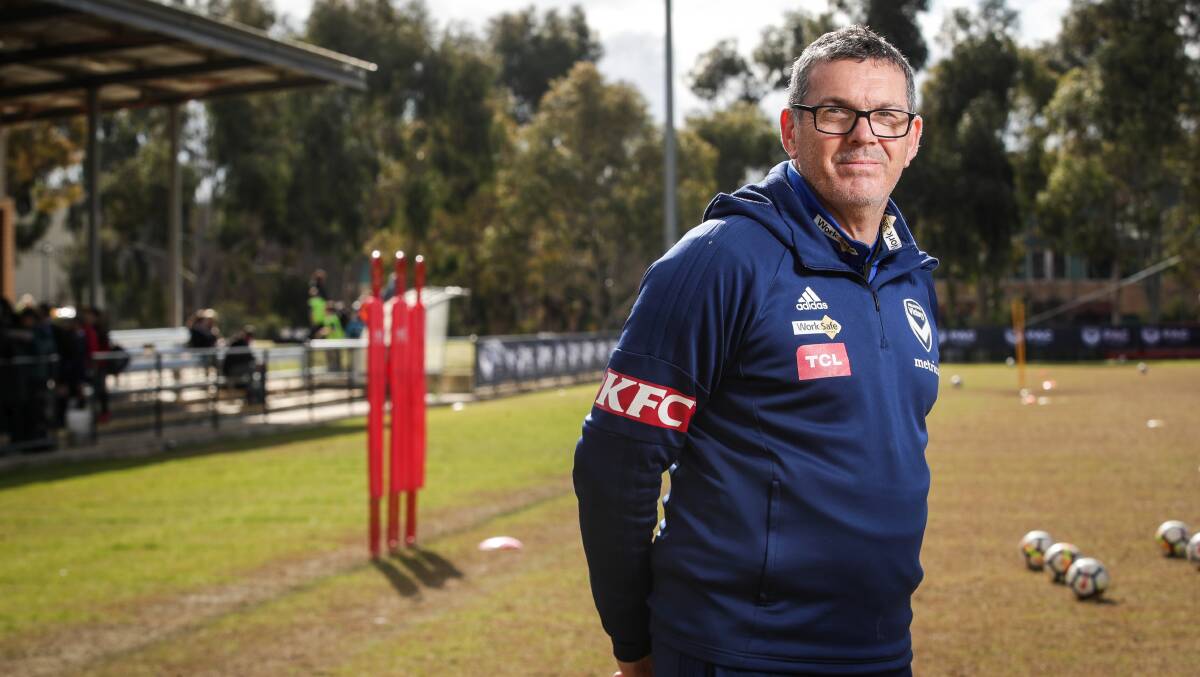 INVESTED: Melbourne Victory W-League coach Jeff Hopkins spent Tuesday on the Border working with the region's talented female players. Picture: JAMES WILTSHIRE