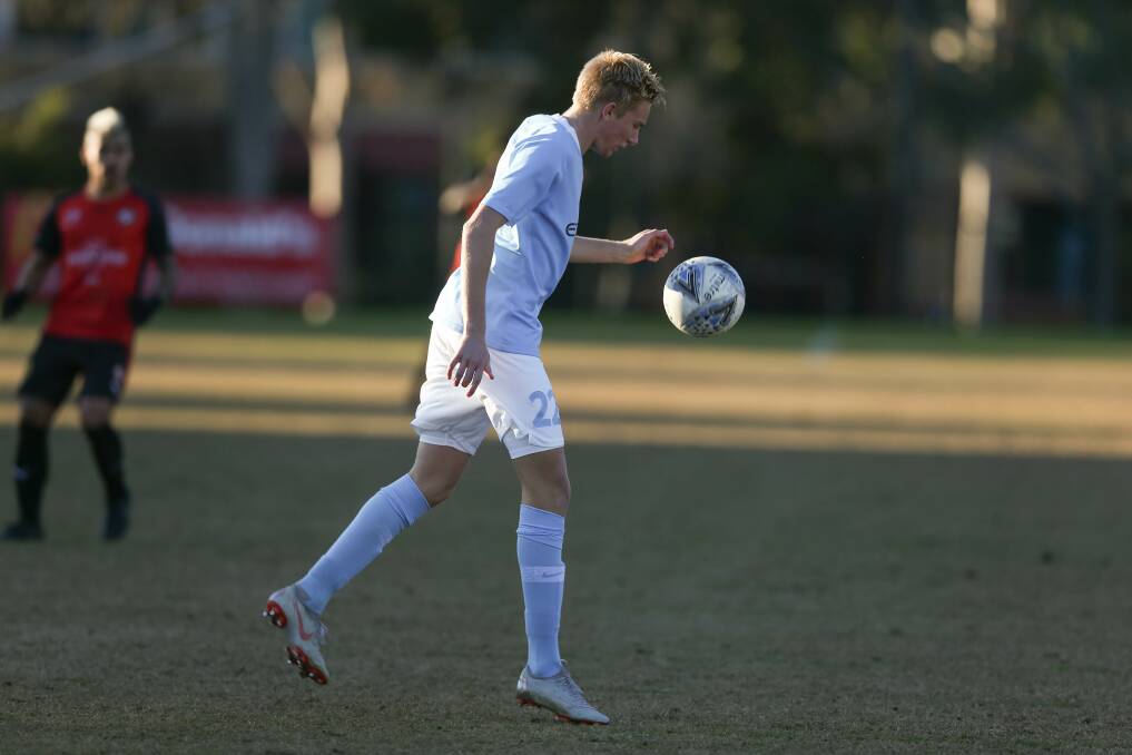 A FIRST FOR EVERYTHING: Alec Mills lined up against his former side Murray United on Saturday as Melbourne City finished with a draw on the Border. Picture: MARK WATSON