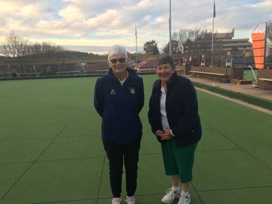 WELL BOWLED: North Albury's Shirley Geddes and Jeanette Tuckwell held their nerve to win the Region 11 senior pairs title. 