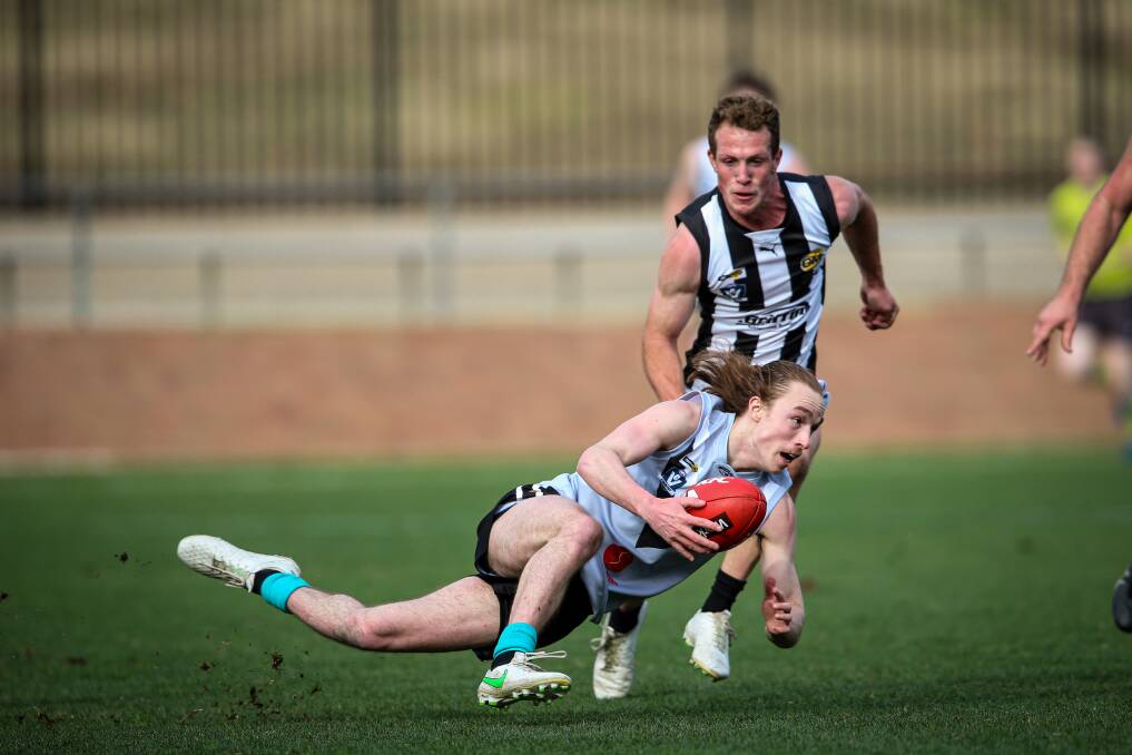 BACK ON DECK: Lavington's Macca Hallows returns for the Murray Bushrangers on Saturday against Northern Knights at W.J. Findlay Oval. Picture: JAMES WILTSHIRE