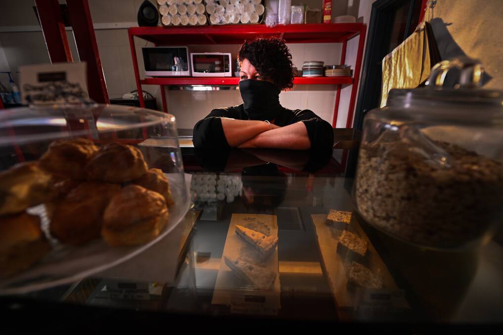 IN THE DARK: Rustique Soul Cafe owner-operator Paula Rangi has been reduced to two staff and may shut her doors for a second time as a result of strict border closure measures. Picture: MARK JESSER