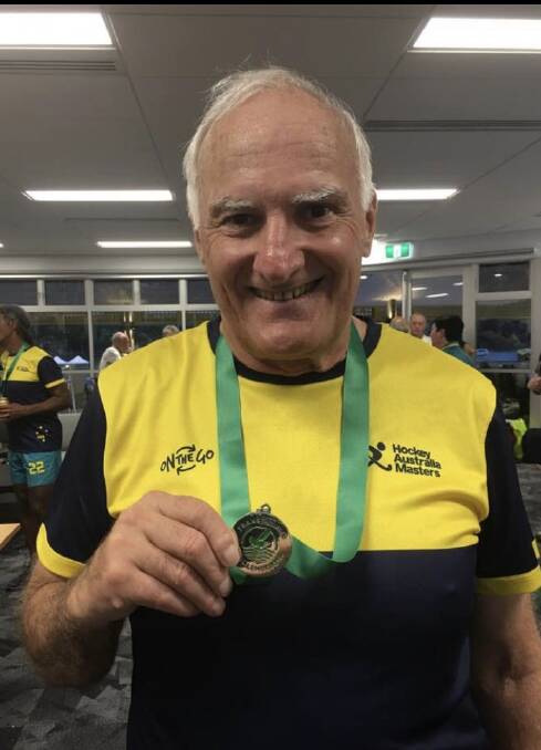 Albury's Dennis Martin with his gold medal from the Trans-Tasman series.