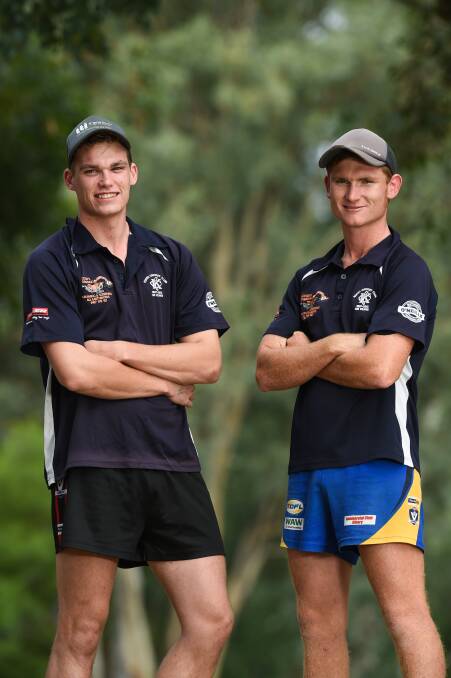 SPEED DEMONS: Kiewa opening bowlers Ryan de Vries and Jacob Barber want to rip through the Mount Beauty top order in the district grand final. Picture: MARK JESSER