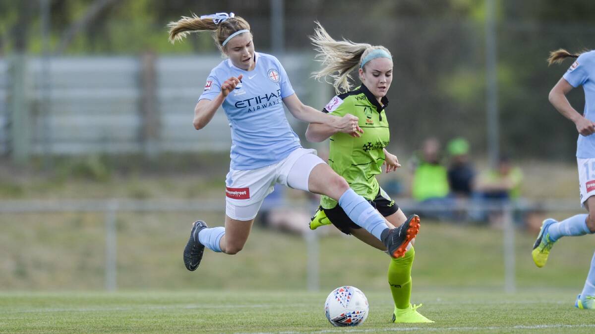 UP AND RUNNING: AWFA product Chelsea Blissett has wasted no time settling into life with Melbourne City in the W-League, starting at left back for the opening two game of the season. Picture: ROHAN THOMPSON