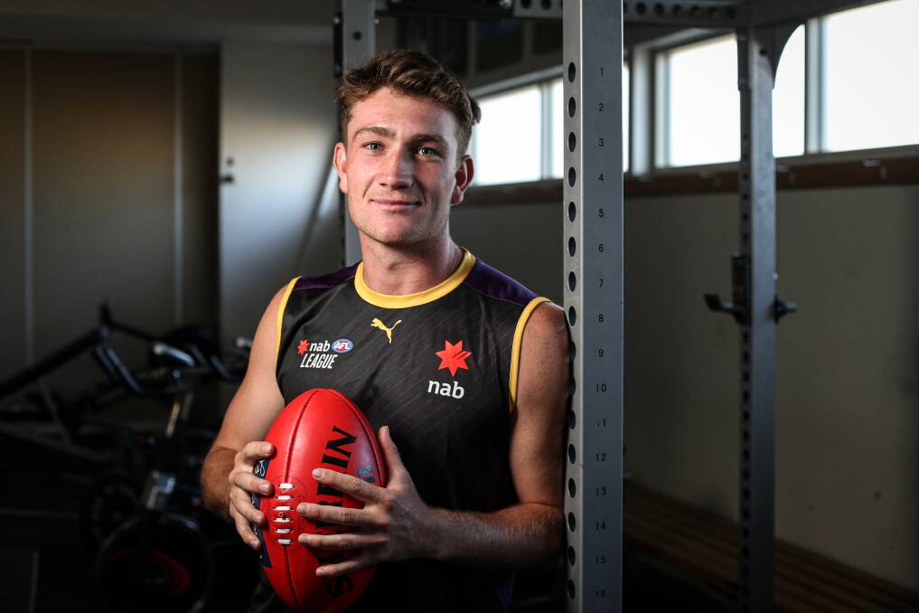 UPBEAT: Murray Bushranger Charlie Byrne enjoyed the chance to train with Essendon this pre-season. Picture: JAMES WILTSHIRE