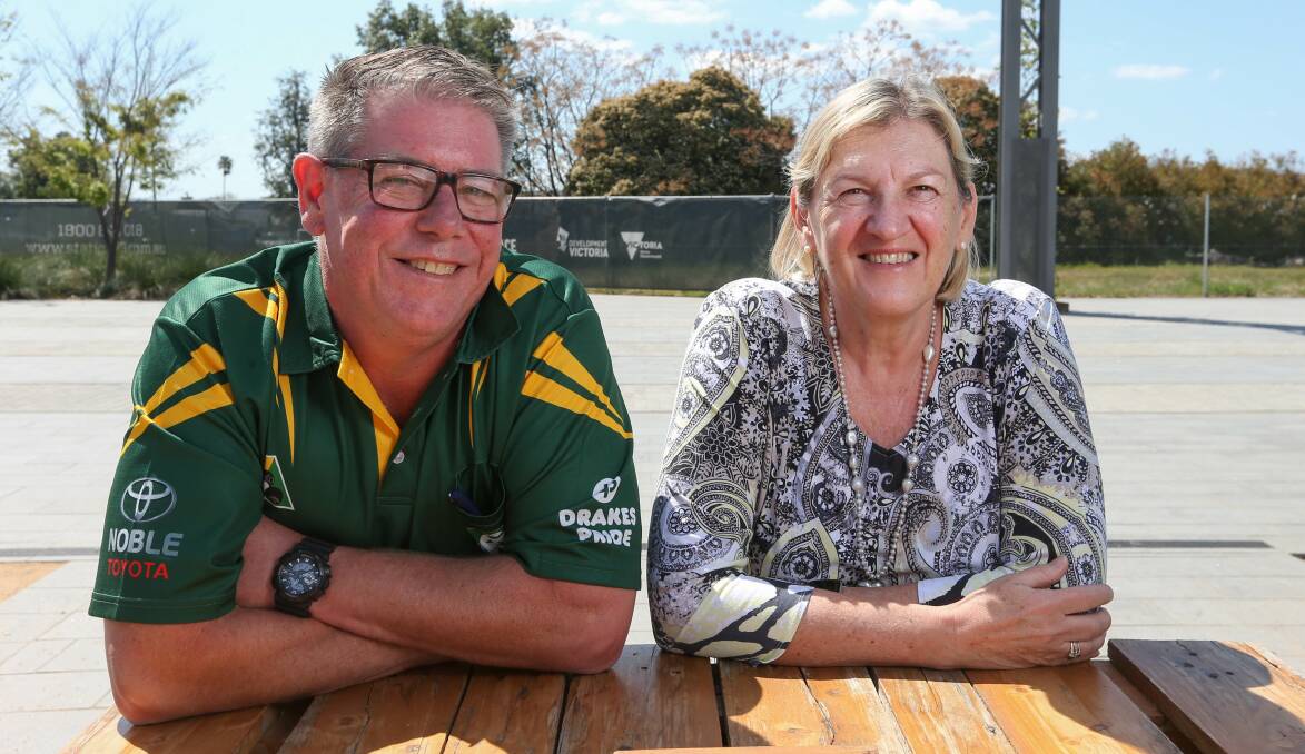 VITAL CAUSE: Former police officers Darryl Coventry and Beth Docksey have founded Bowls Gr8 for Brains, aimed at bringing retired police officers and emergency services workers together to improve their mental health. Picture: TARA TREWHELLA