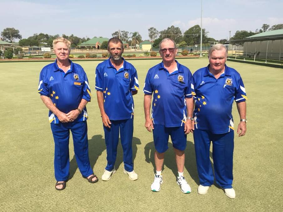 HARD-FOUGHT: Urana's Marco Dodds, Mick Dunnett, Tony Cantwell and Mike Hodgess were made to earn the Albury and District president's reserve fours title.
