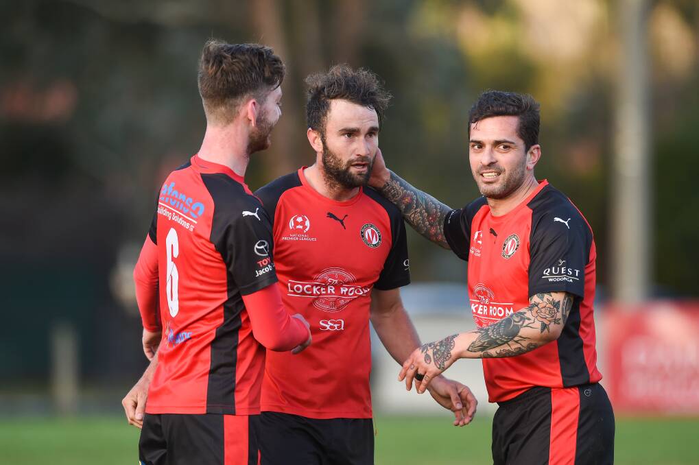 CHANGE OF SCENE: Daniel Vasilevski (right) will go head to head with his former Murray United teammates when Wangaratta takes on the NPL 2 outfit in a practice match on Saturday.