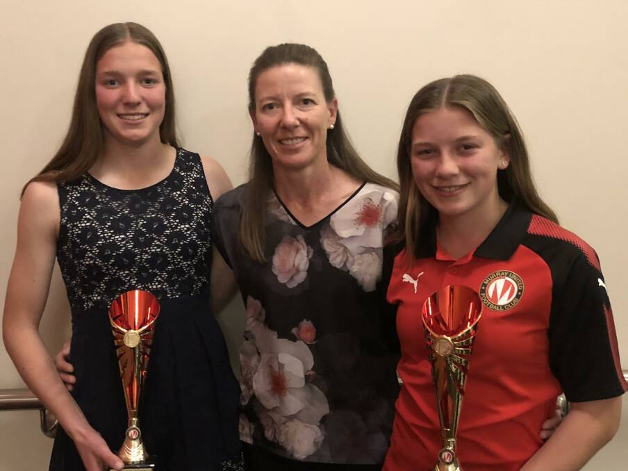 WE ARE FAMILY: Lisa, Michelle and Sophie Cary pictured at Murray United's 2019 presentation night.