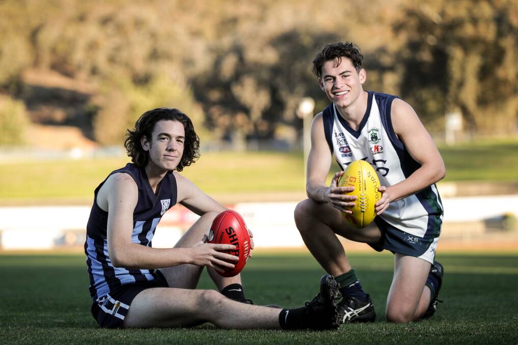 WELL PLAYED: Xavier High School's Tom O'Brien (right) was best on ground in the Bill Taylor Cup on Tuesday night. Picture: JAMES WILTSHIRE