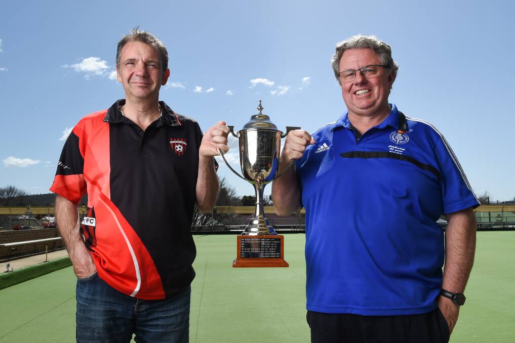 ALL ON THE LINE: Wangaratta coach Tom Marshall and Albury City mentor Robert Brown are looking to take their sides to cup glory on Sunday. Picture: MARK JESSER