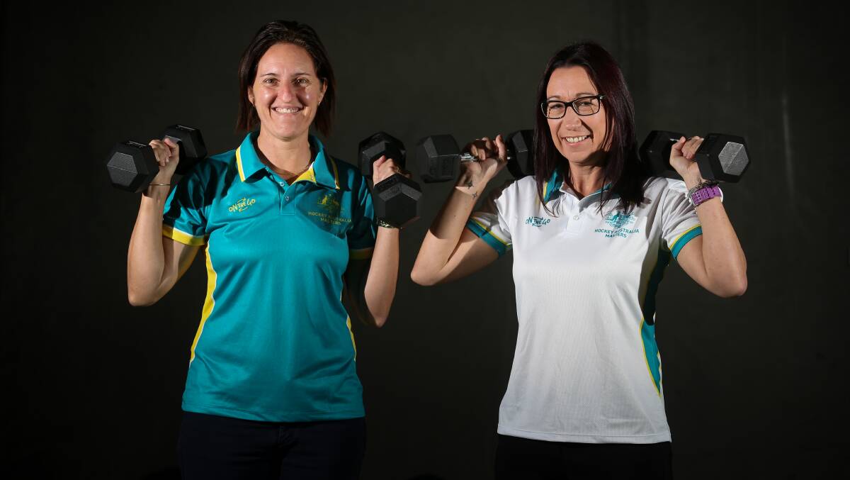 GREEN AND GOLD: Border hockey stars Nan Latta and Ange McDonald are pumped to be playing for Australia at the World Cup. Picture: KYLIE ESLER