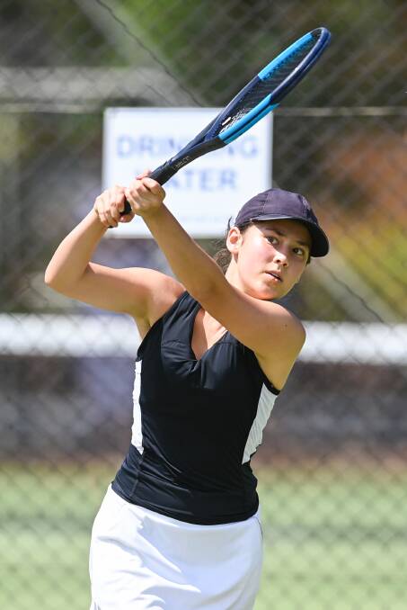UNLUCKY: Lylah Ellao lost to fourth seed Sophie Cotton in tier three of the open singles at the Victorian Junior Grasscourt Championship. Picture: MARK JESSER