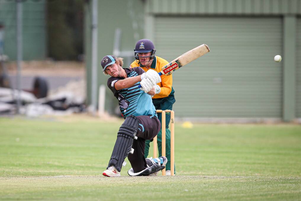 WHACK: A quickfire 67 from 48 balls from Lavington's Nathan Brown took the Panthers to a defendable total against Tallangatta on Saturday. Picture: JAMES WILTSHIRE