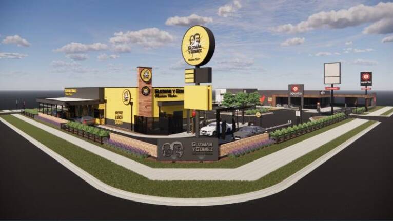 An artist's impression of the Guzman y Gomez and Oporto stores to be built on Wagga Road in Lavington. Picture supplied