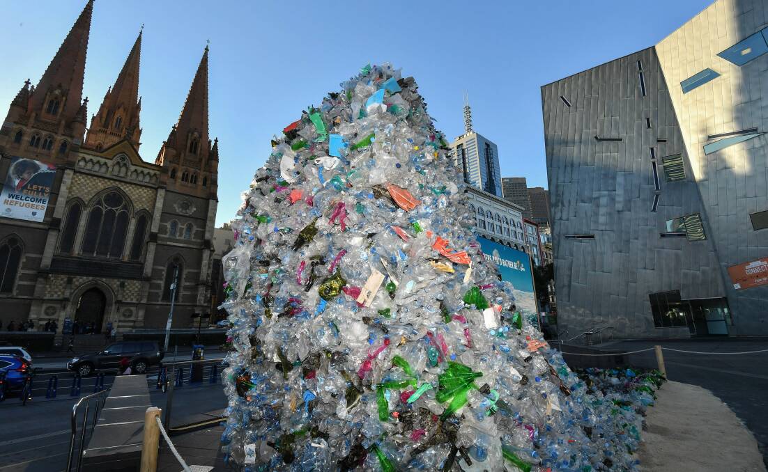OCEANS OF PLASTIC: A "wave of waste" went on show in Melbourne's Federation Square to reflect the amount of plastic entering Australia's oceans every hour.