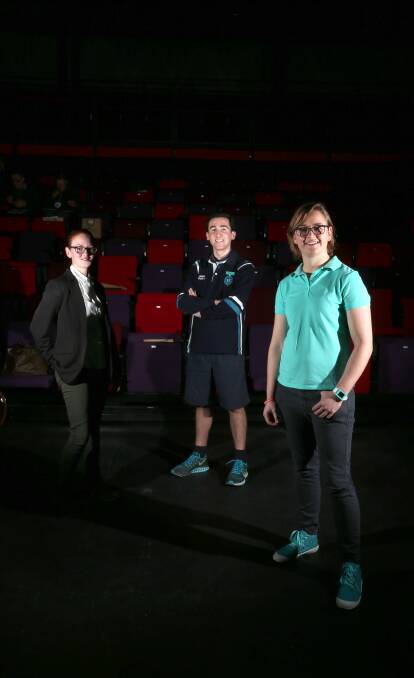 HIGH ACHIEVERS: Erin Valkenburg, Jacob Mildren and Sarah Thompson will attend the RED Carpet Youth Awards at The Cube on Friday night. Picture: ELENOR TEDENBORG