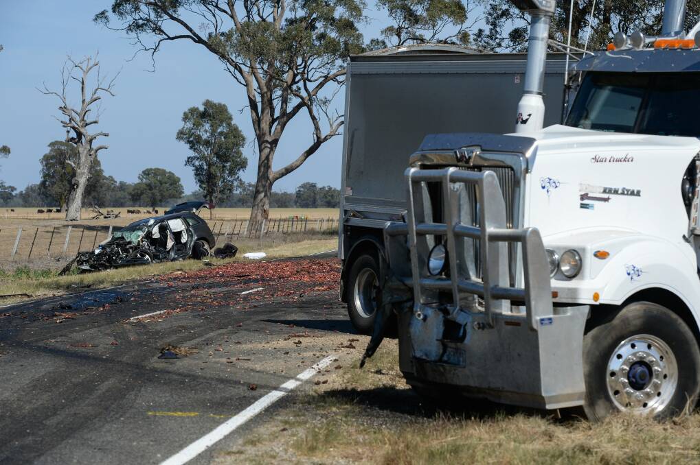 A 31-year-old truck driver from Mooroopna has been charged with 15 offences over a fatal crash at Brimin that claimed the lives of two family members. Picture: MARK JESSER