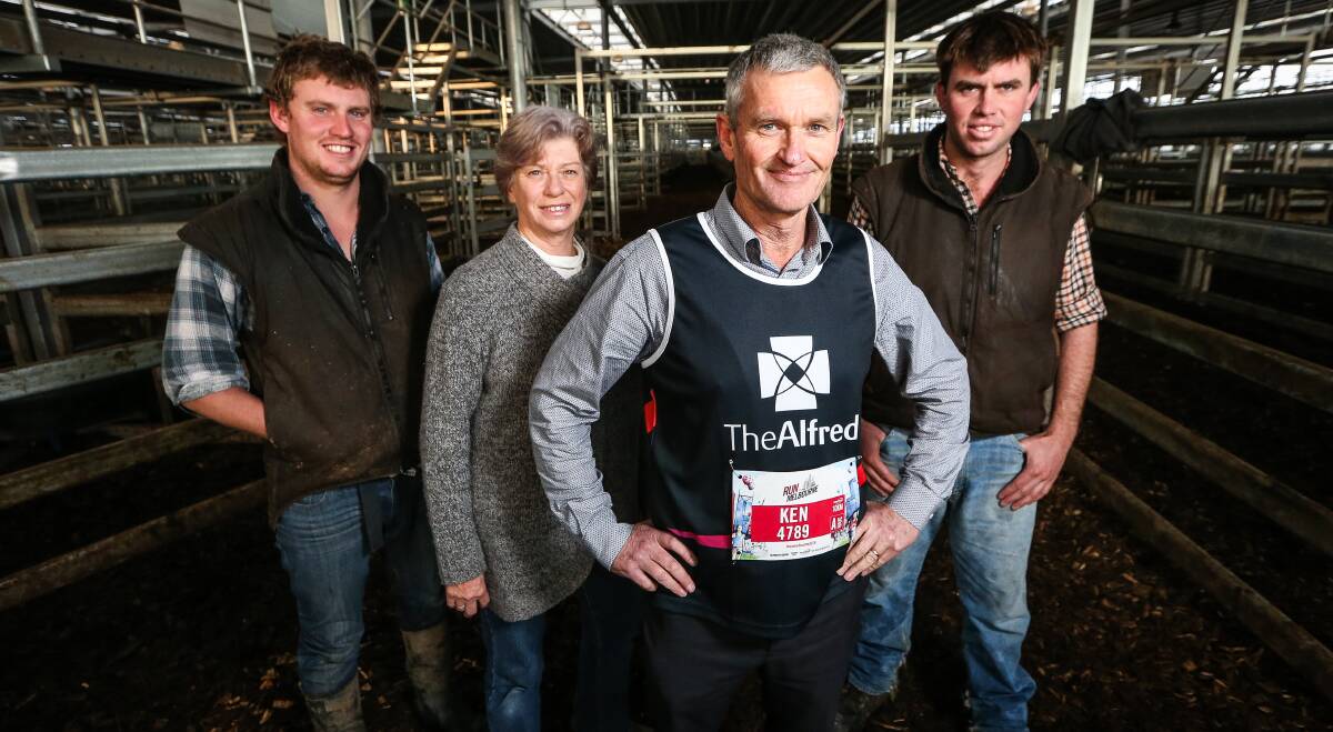 INSPIRED: Trevor Parker's son Damian, wife Bernadette, brother Ken and son Ged will raise money for the Alfred Hospital. Picture: JAMES WILTSHIRE