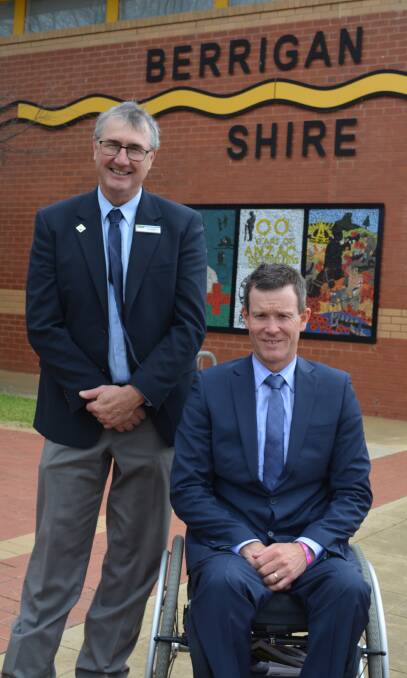 New leaders: Berrigan Shire's deputy mayor Daryll Morris and mayor Matthew Hannan after their elevation to the council leadership. Picture: SOUTHERN RIVERINA NEWS
