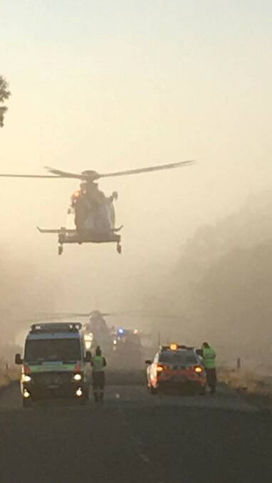 A man and a woman both had to be airlifted to hospital after a crash at Daysdale on Monday morning.