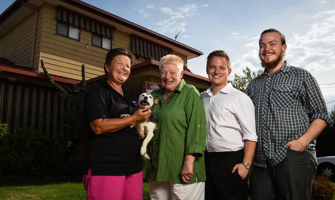 STRONG SUPPORT: Roslyn Kerr, Debra Brindley, Eric Kerr, Jeremy Kerr and Rex the dog were all ready to get behind Eric's election campaign. Picture: MARK JESSER