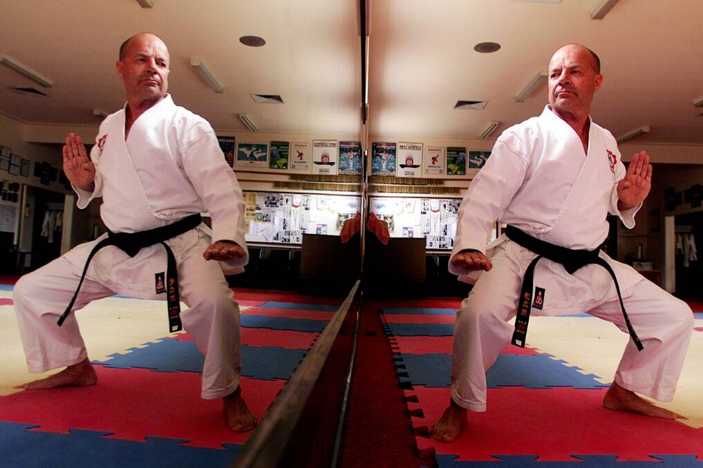 Norman Halburd in 2002 after receiving his black belt in Goju-Ryu karate aged 65 after starting in the martial art at 62. He said at the time "some of my friends tell me I should be playing bowls at my age".