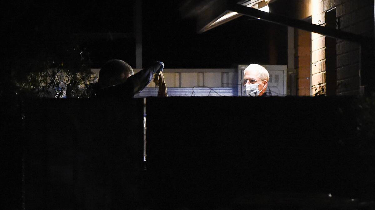Victoria Police Forensics and Missing Persons Squad Detectives at a home in Ryan Ave, Wangaratta on Wednesday night. Picture: MARK JESSER