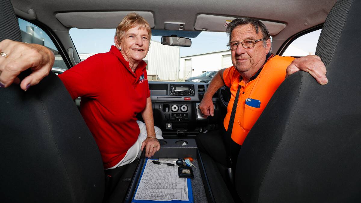 GET ON BOARD: Nola Davies and Brian Pieper are volunteer drivers for Community Accessability's community transport program. Picture: JAMES WILTSHIRE